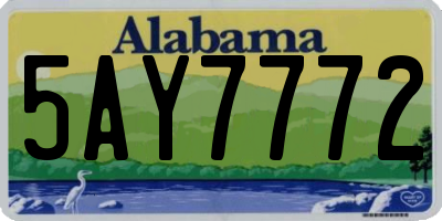 AL license plate 5AY7772