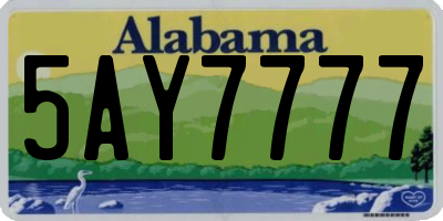 AL license plate 5AY7777