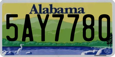 AL license plate 5AY7780