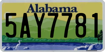 AL license plate 5AY7781