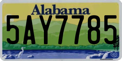 AL license plate 5AY7785
