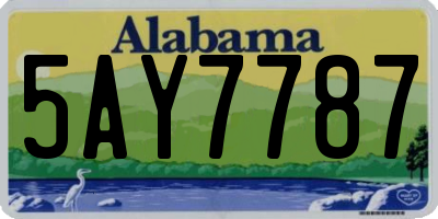 AL license plate 5AY7787