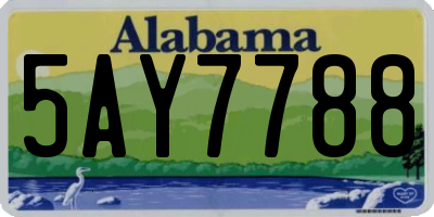 AL license plate 5AY7788