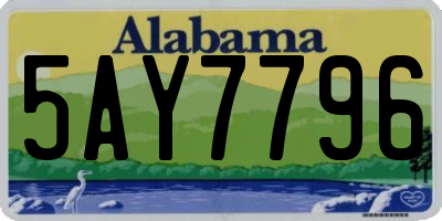 AL license plate 5AY7796