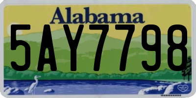 AL license plate 5AY7798