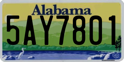 AL license plate 5AY7801