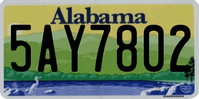 AL license plate 5AY7802