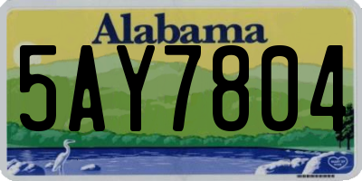 AL license plate 5AY7804