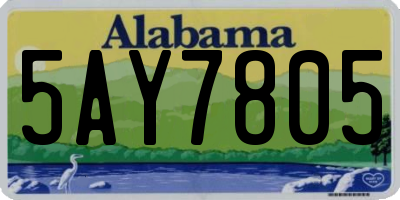 AL license plate 5AY7805