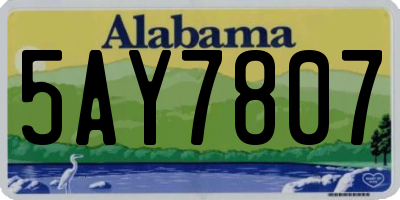 AL license plate 5AY7807