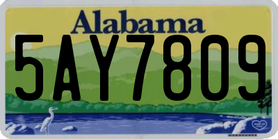 AL license plate 5AY7809