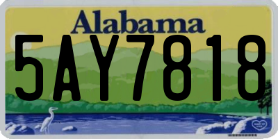 AL license plate 5AY7818