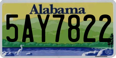 AL license plate 5AY7822