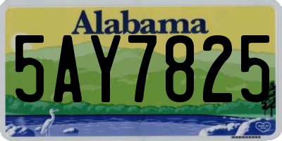 AL license plate 5AY7825