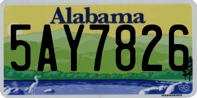 AL license plate 5AY7826