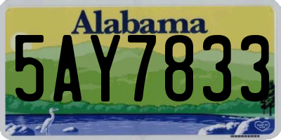 AL license plate 5AY7833