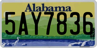 AL license plate 5AY7836