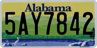 AL license plate 5AY7842