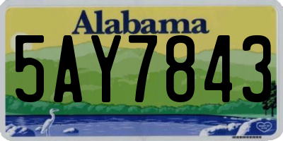 AL license plate 5AY7843
