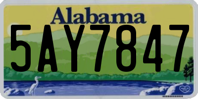 AL license plate 5AY7847