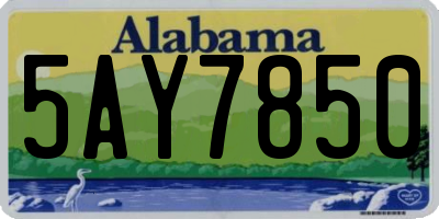 AL license plate 5AY7850