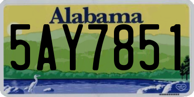 AL license plate 5AY7851