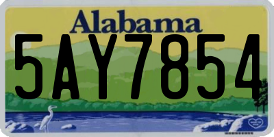 AL license plate 5AY7854