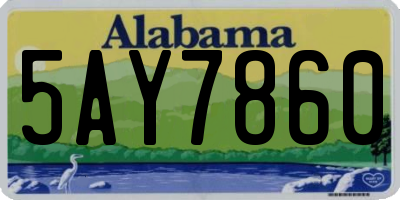 AL license plate 5AY7860