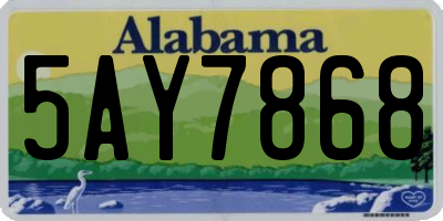 AL license plate 5AY7868