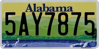 AL license plate 5AY7875