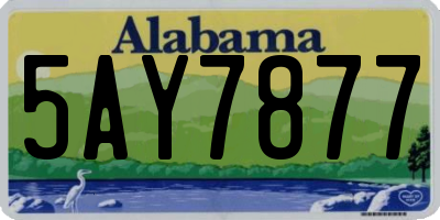AL license plate 5AY7877