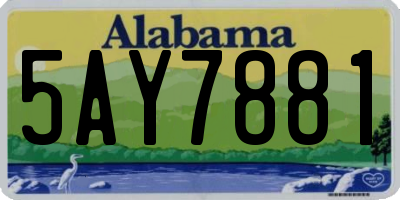 AL license plate 5AY7881