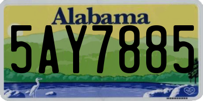 AL license plate 5AY7885