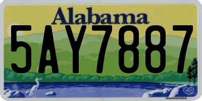 AL license plate 5AY7887