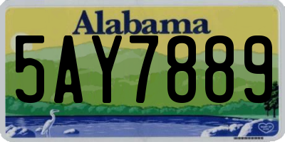 AL license plate 5AY7889