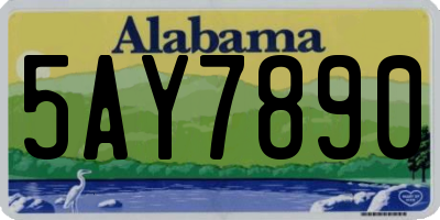 AL license plate 5AY7890