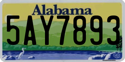 AL license plate 5AY7893