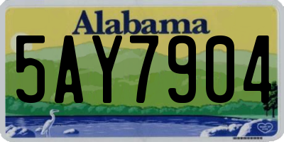 AL license plate 5AY7904