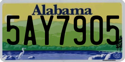 AL license plate 5AY7905