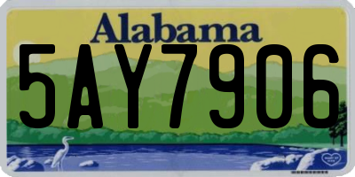 AL license plate 5AY7906