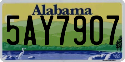 AL license plate 5AY7907