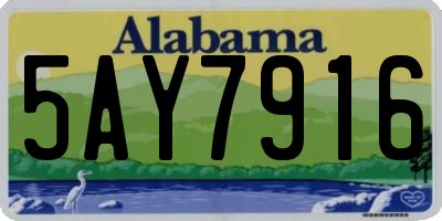 AL license plate 5AY7916