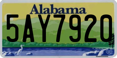 AL license plate 5AY7920