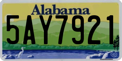 AL license plate 5AY7921