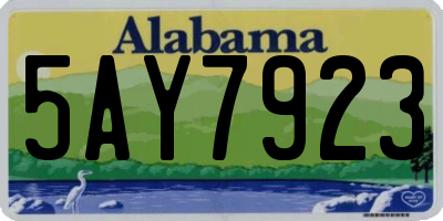 AL license plate 5AY7923