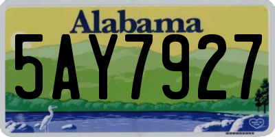 AL license plate 5AY7927