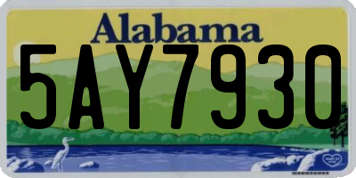 AL license plate 5AY7930