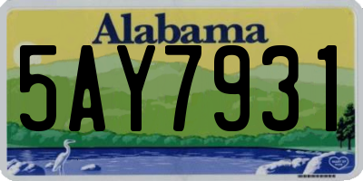 AL license plate 5AY7931