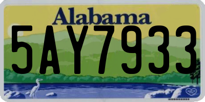 AL license plate 5AY7933