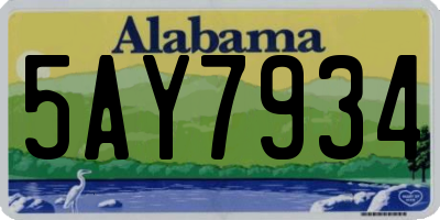 AL license plate 5AY7934